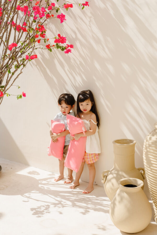 夏季涼感抱枕 - 櫻桃紅粉色 - 加大號86X31CM